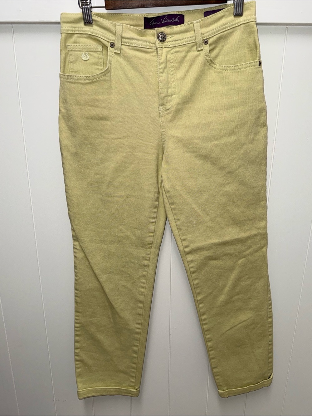 Gloria Vanderbilt Amanda Yellow High Rise Tapered Jeans Size 4